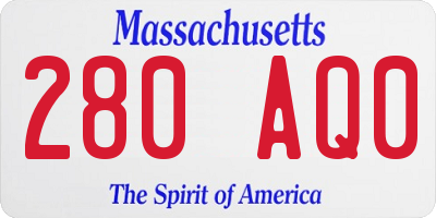 MA license plate 280AQ0