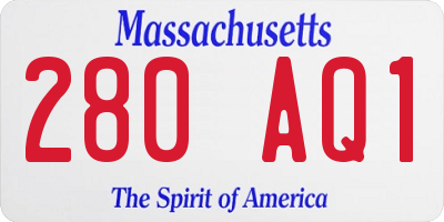 MA license plate 280AQ1
