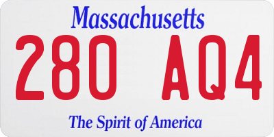 MA license plate 280AQ4