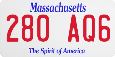 MA license plate 280AQ6