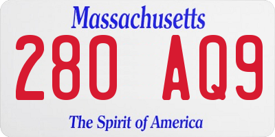 MA license plate 280AQ9