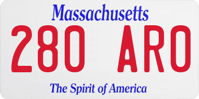 MA license plate 280AR0