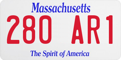 MA license plate 280AR1