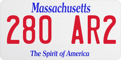 MA license plate 280AR2