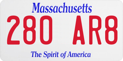 MA license plate 280AR8