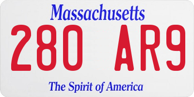 MA license plate 280AR9