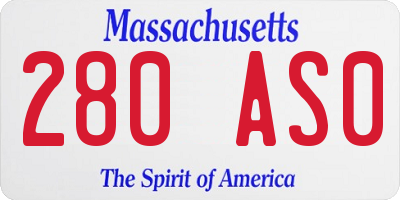 MA license plate 280AS0
