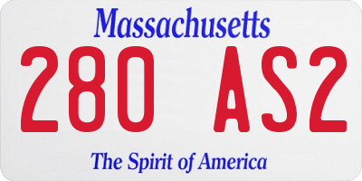 MA license plate 280AS2