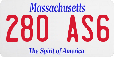 MA license plate 280AS6