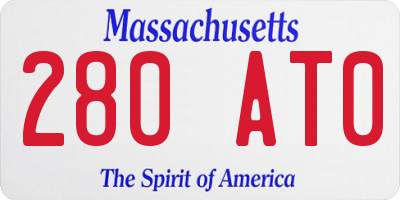 MA license plate 280AT0