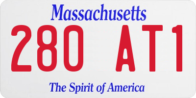 MA license plate 280AT1
