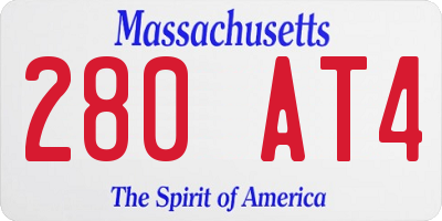MA license plate 280AT4