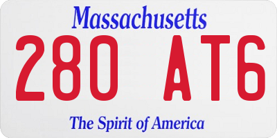 MA license plate 280AT6