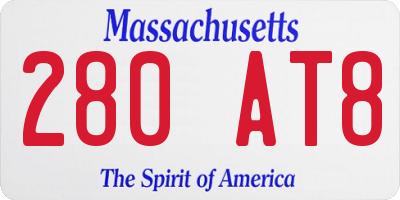 MA license plate 280AT8