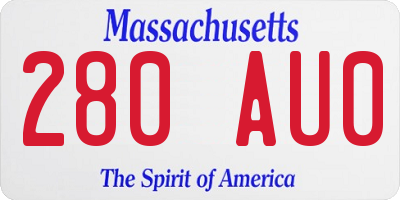 MA license plate 280AU0