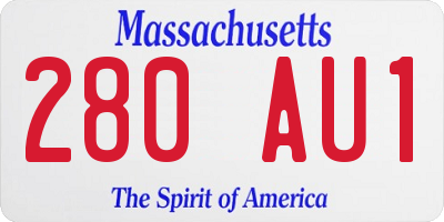 MA license plate 280AU1