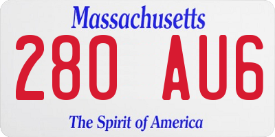 MA license plate 280AU6