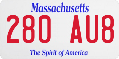 MA license plate 280AU8