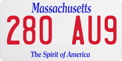 MA license plate 280AU9