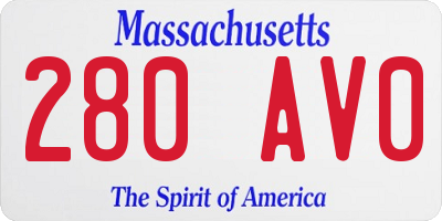 MA license plate 280AV0