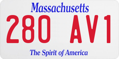 MA license plate 280AV1