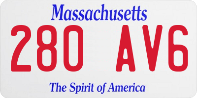MA license plate 280AV6