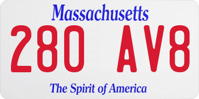 MA license plate 280AV8