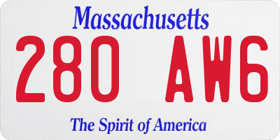 MA license plate 280AW6