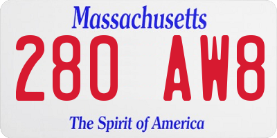 MA license plate 280AW8