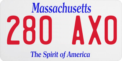 MA license plate 280AX0