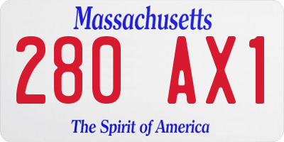 MA license plate 280AX1
