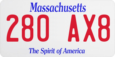 MA license plate 280AX8
