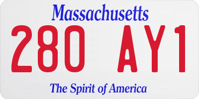 MA license plate 280AY1
