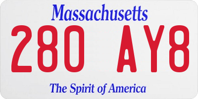 MA license plate 280AY8