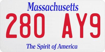 MA license plate 280AY9