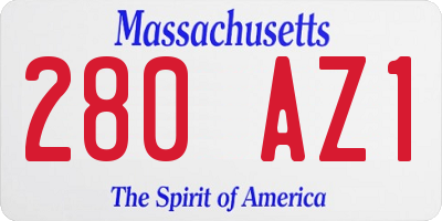 MA license plate 280AZ1