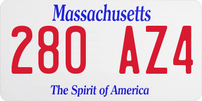 MA license plate 280AZ4
