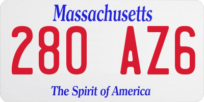 MA license plate 280AZ6