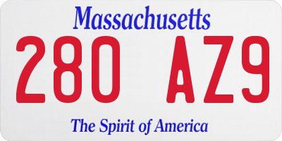 MA license plate 280AZ9