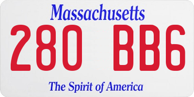 MA license plate 280BB6