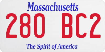 MA license plate 280BC2
