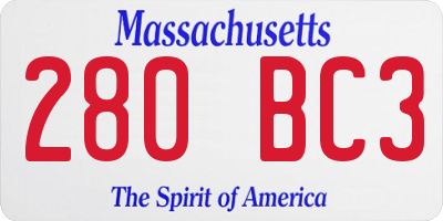 MA license plate 280BC3