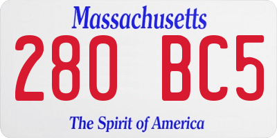 MA license plate 280BC5