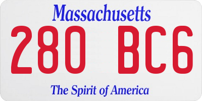 MA license plate 280BC6