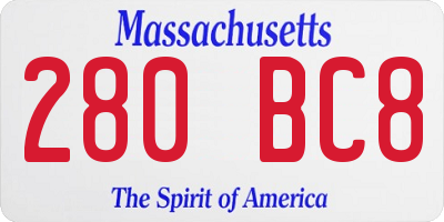 MA license plate 280BC8