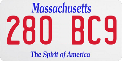 MA license plate 280BC9