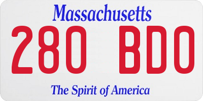 MA license plate 280BD0