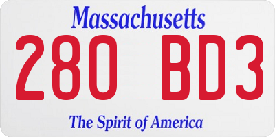 MA license plate 280BD3