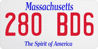 MA license plate 280BD6