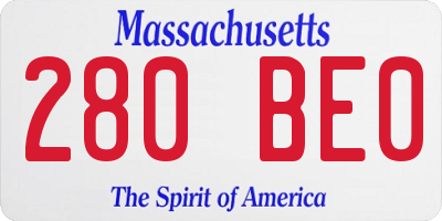 MA license plate 280BE0